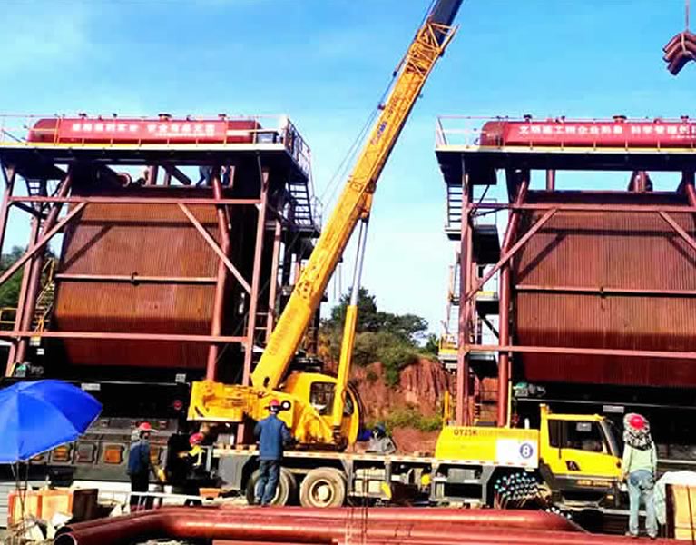 德潤新材料有限公司兩臺40噸角管式生物質(zhì)鍋爐